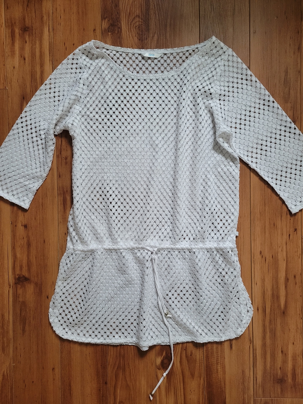La Vie En Rose Aqua White Crochet Cover-Up
